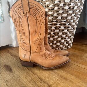 Frye Tan Leather Western Boots